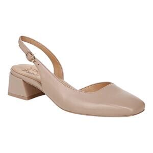 Naturalizer Women's Jayla Mid Heel Square Toe Slingback Heel Pumps Beige Size 9